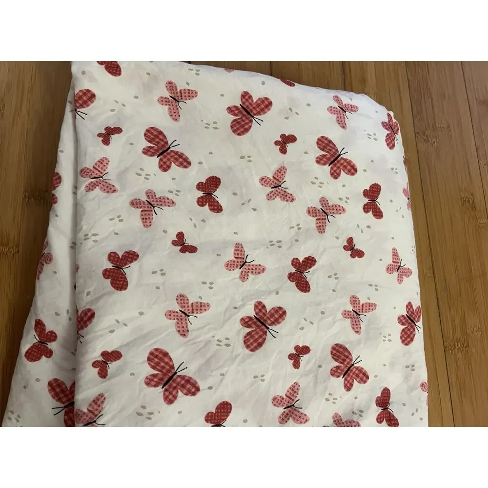 Pillowfort kids' butterfly Flat sheet Pink Twin Size 100% Cotton